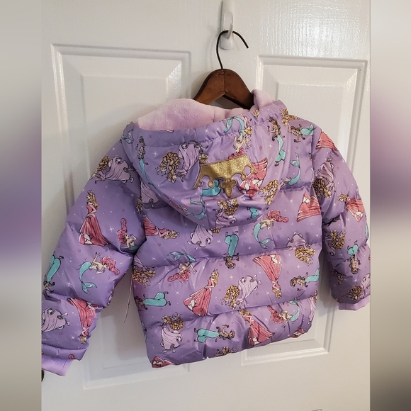 Disney Purple Princess Puffer Coat - Picture 3 of 4